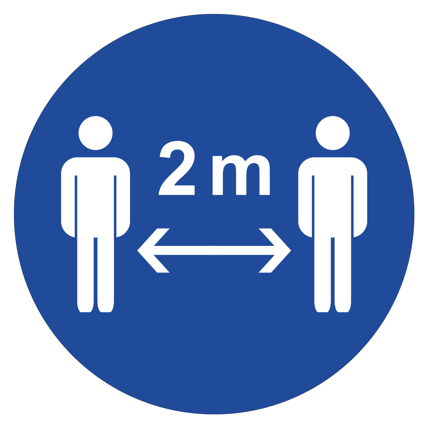 Aufkleber - Abstand halten - blau
