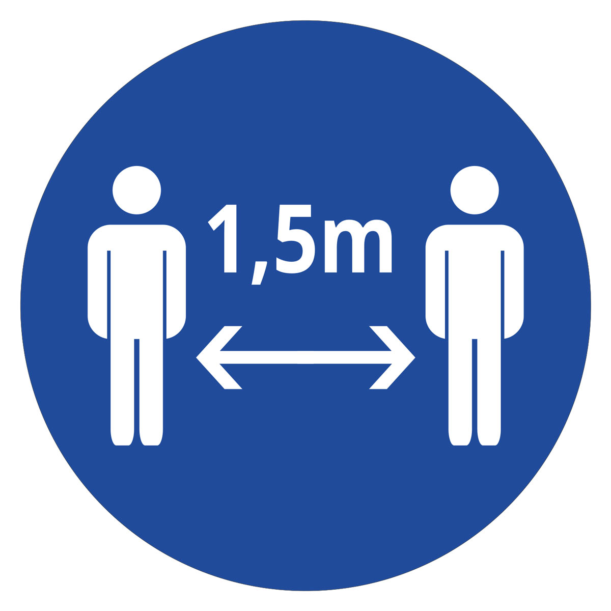 Aufkleber - Abstand halten - blau